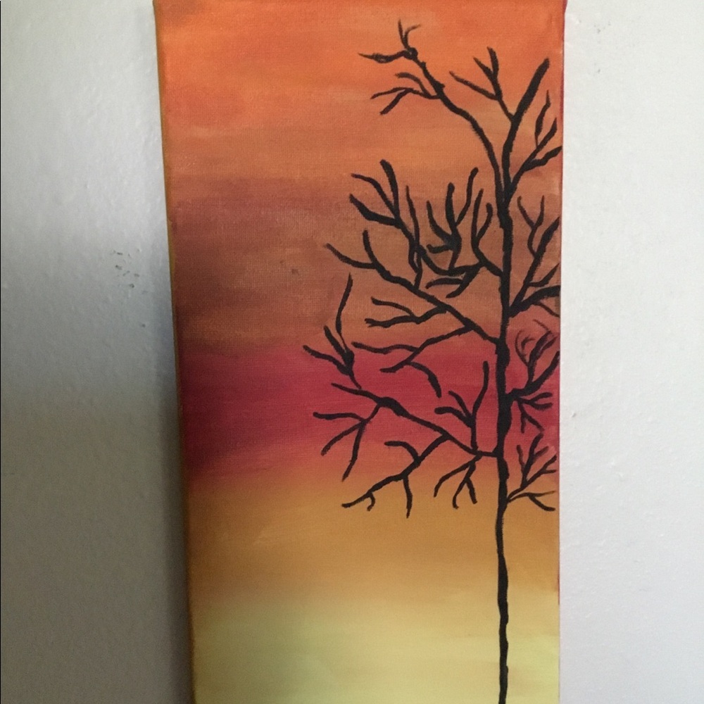 Black Mystic Tree At Sunset..Original